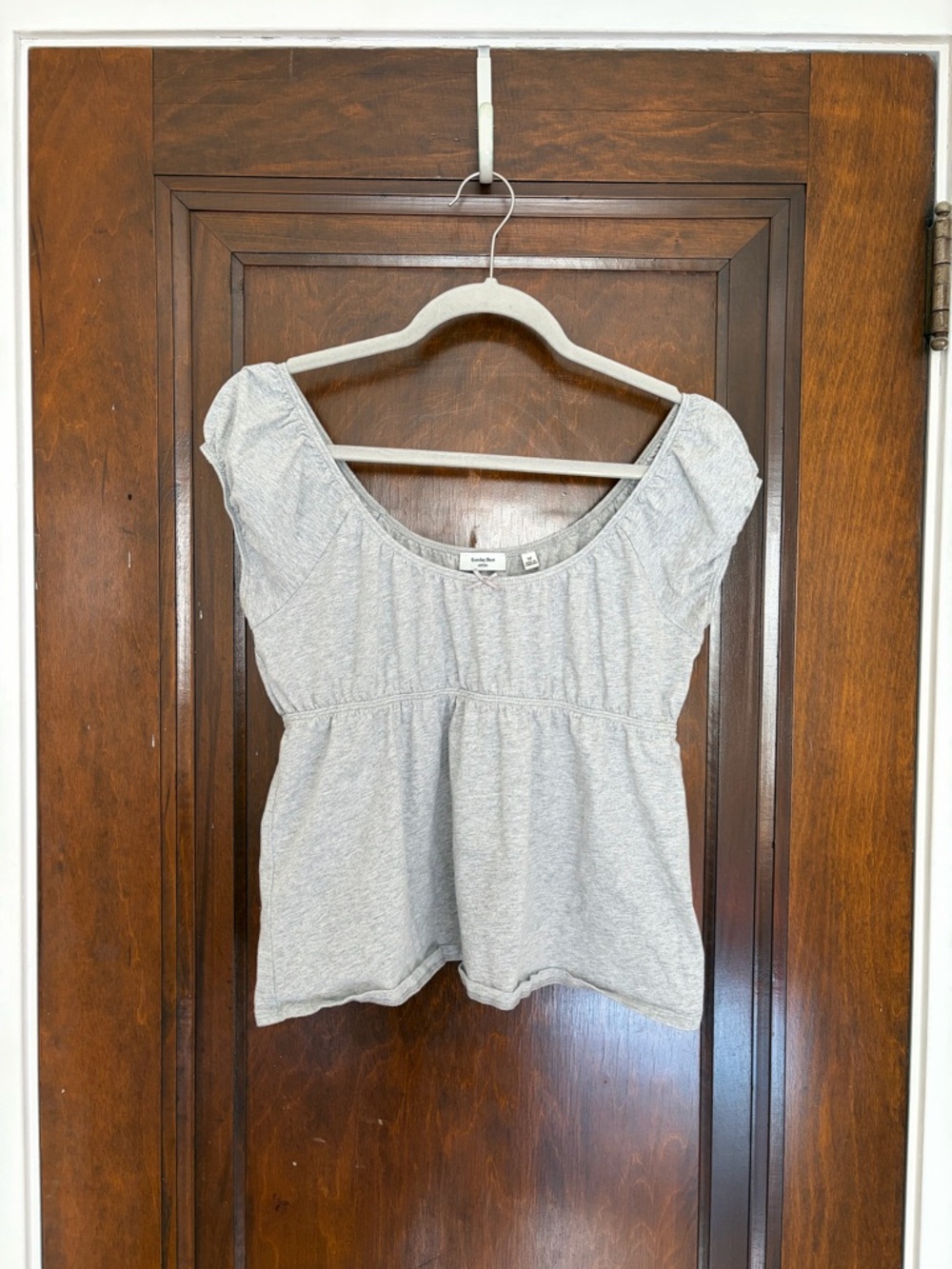 Aritzia CottonWhisk Museum Top - Grey babydoll top
